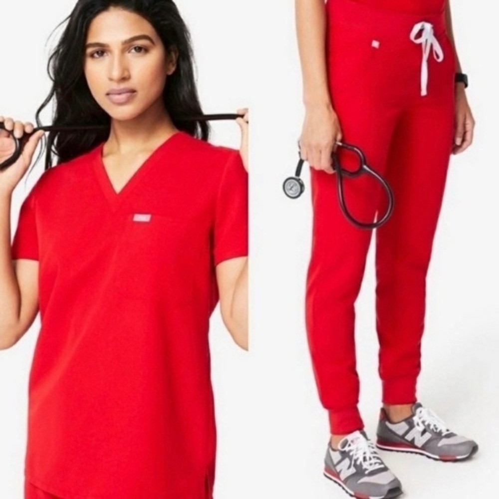 FIGS Pop Red Scrub Set